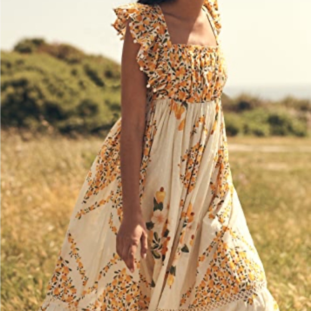 NWT FARM Rio Cashew Crossed Back Maxi Dress - Picture 6 of 14